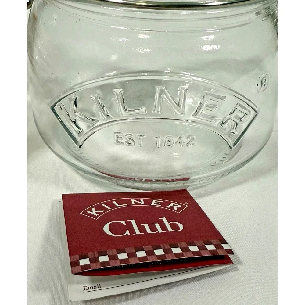 Kilner Clip Top Glass Jar Small Clear Orange Seal Airtight Storage 0.35L